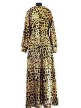 Antik batik Gold Sequin Animal Print Maxi Dress